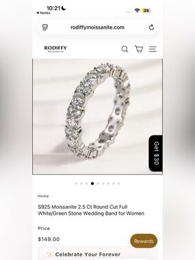 Rodiffy Moissanite Band